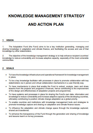 Knowledge Management Strategy Action Plan 