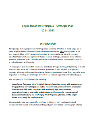 Legal Aid Strategic Plan 