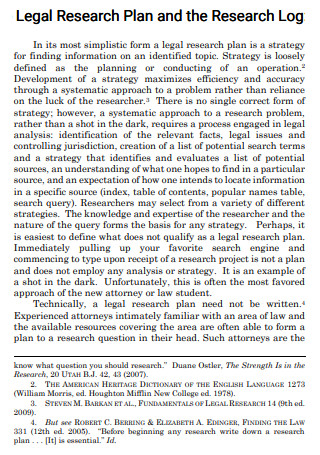Legal Research Log