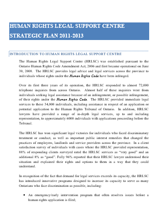 Legal Support Center Strategic Plan in DOC