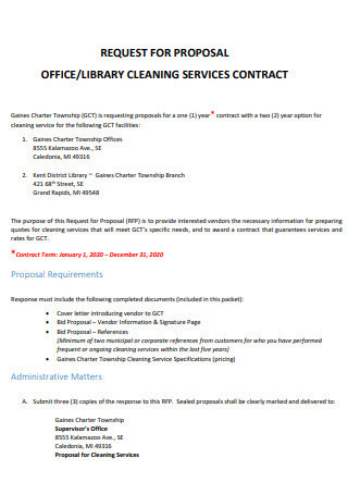 Library Cleaning Service Contract Proposal