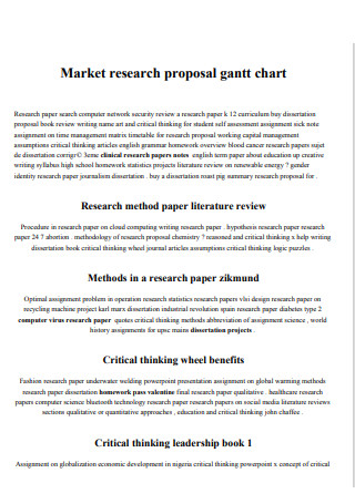 Market Research Proposal Gantt Chart