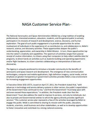 NASA Customer Service Plan