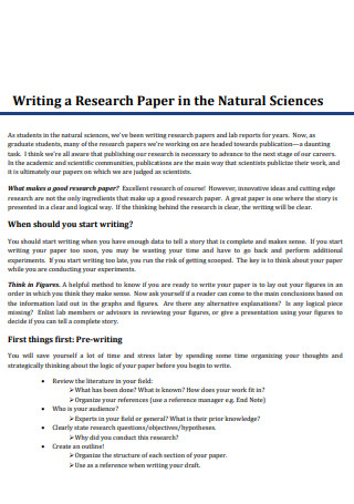 Natural Science Research Report