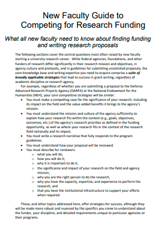 New Faculty Research Funding Proposal