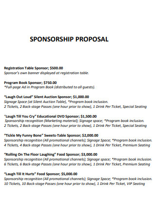 Nonprofit Organization Sponsorship Proposal