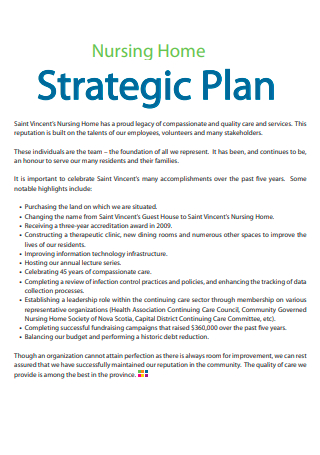 Nursing Home Strategic Plan