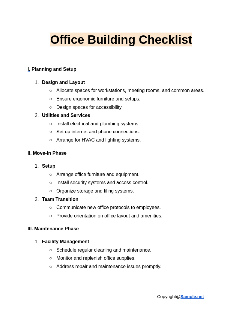 Office Building Checklist Google Docs 01 06 2025 10 49 AM