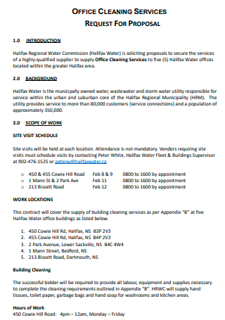 Office Cleaning Service Request For Proposal