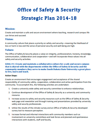 Office of Safety and Security Strategic Plan