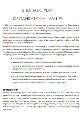 Organizational Values Strategic Plan