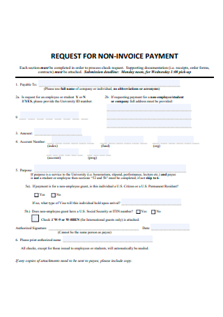 Payment Request For Non Invoice