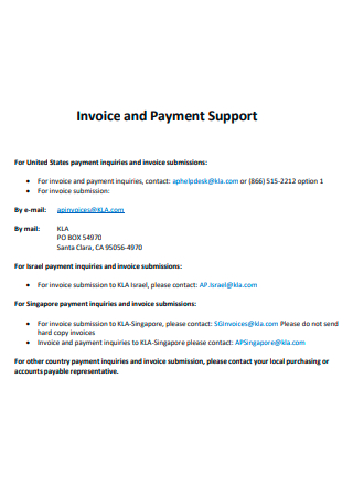 Payment Support Invoice