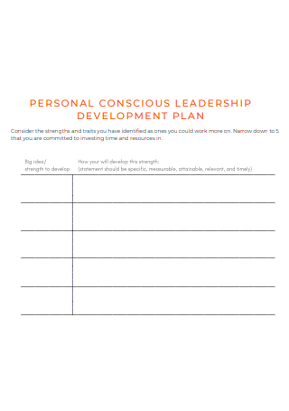 Personal Conscious Leadership Development Plan