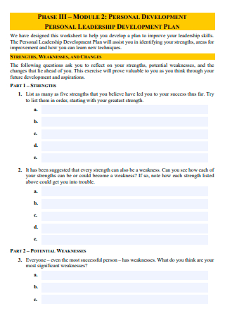 Personal Leadership Development Plan