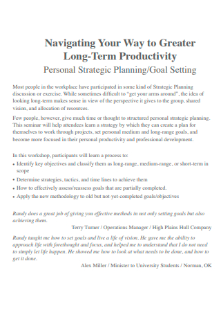 Personal Strategic Planning in PDF