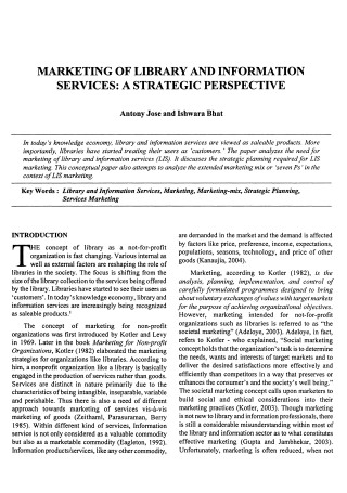 Perspective Service Marketing Plan