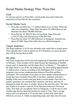 Pizza Hut Social Media Strategy Plan