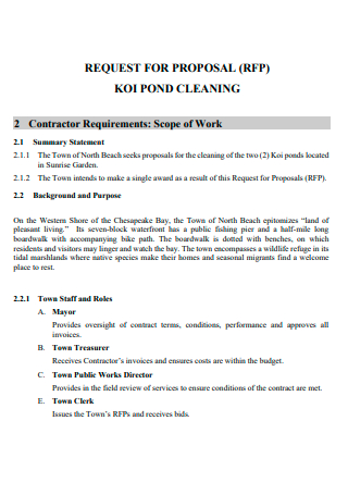 Pond Cleaning Work Proposal