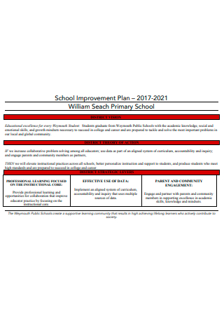 Primary School Improvement Plan