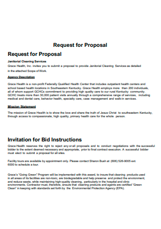 Printable Cleaning Work Proposal