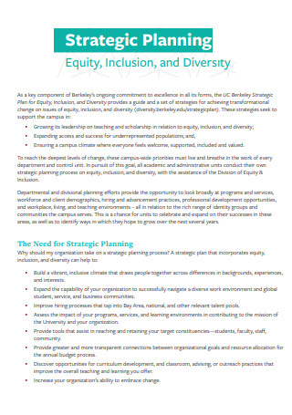 Printable Equity Strategic Plan