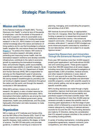 Printable Strategic Plan Framework