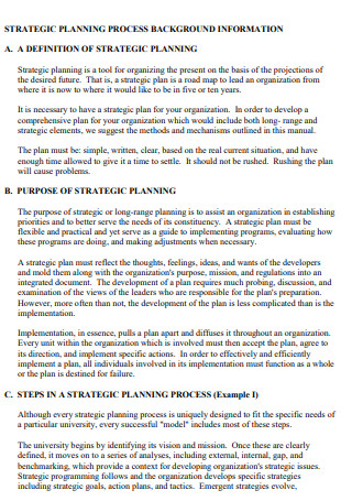 Printable Strategic Plan Implementation Tool