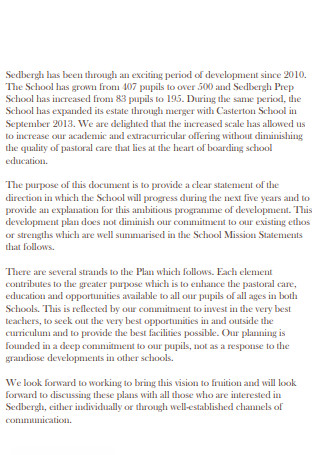 Private School Strategic Development Plan