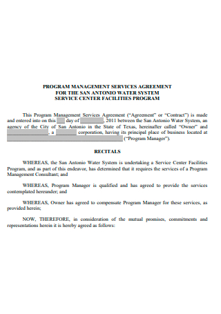 Program Management Services Agreement