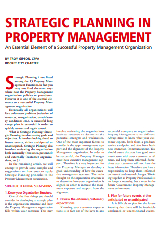 Property Management Strategic Planning
