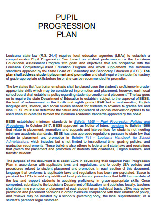 Public School Pupil Progression Plan