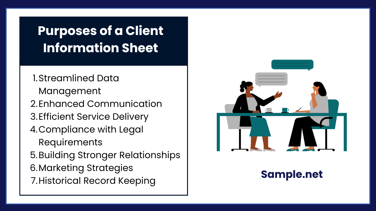 Purposes of a Client Information Sheet