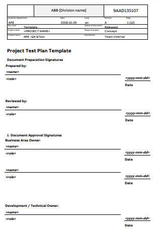 Release Project Test Plan