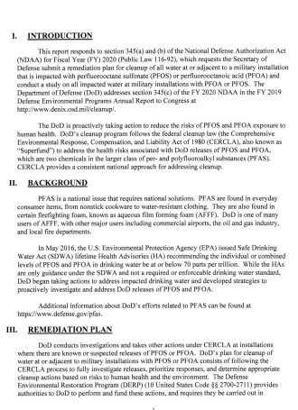 Remediation Action Plan for Cleanup of Water