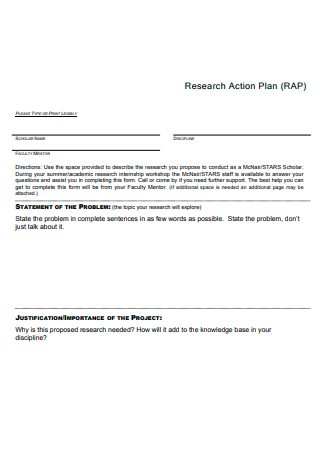 Research Action Plan Template