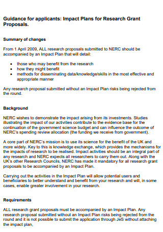 Research Grant Proposal Plan