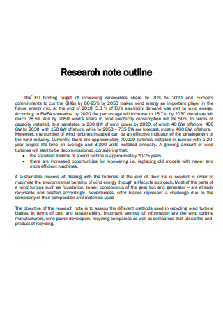 Research Note Outline