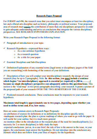 Research Paper Proposal Plan