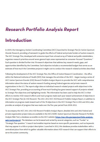 Research Portfolio Analysis Report