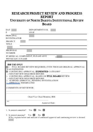 Research Project Review and Progress Report