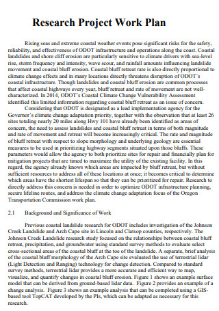 work plan in research sample