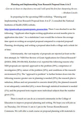 Research Proposal Implementation Plan