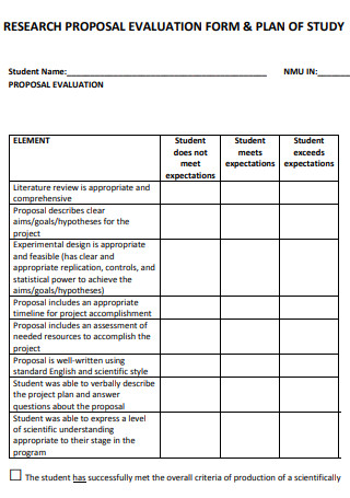 Research Study Plan And Evaluation Proposal