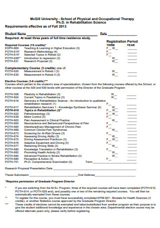 Research Study Plan Form