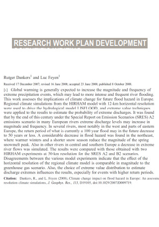 Research Work Plan Development