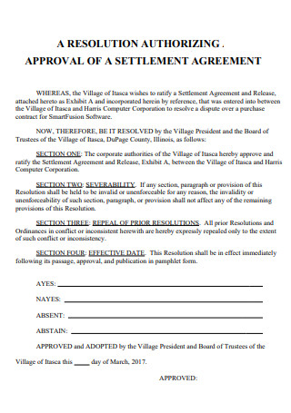 Resolution Settlement Agreement