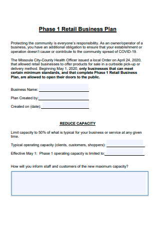 Retail Business Plan Template