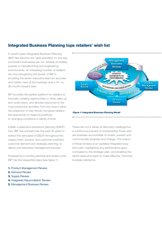 Retailers Integrated Business Planning