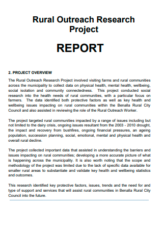 Rural Outreach Research Project Report